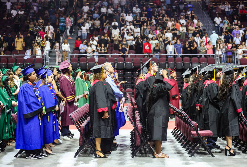 Graduates during the Clark County School District summer commencement ceremony at The Orleans A ...