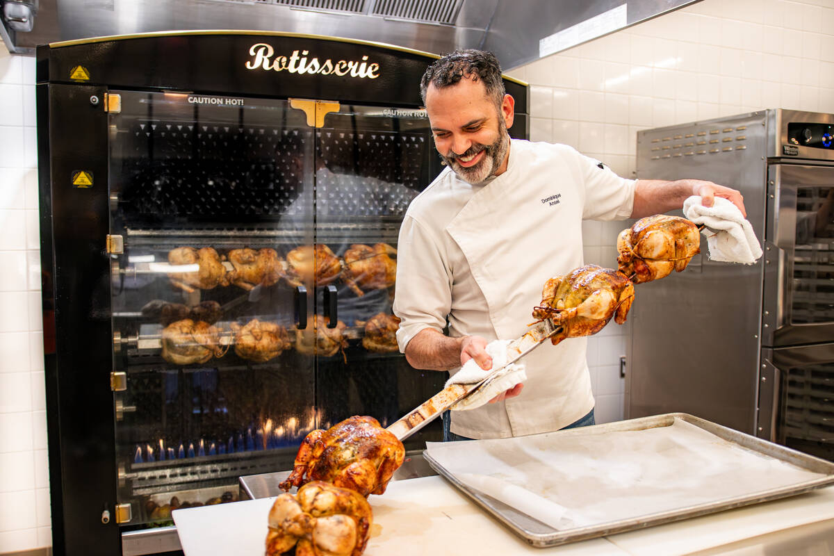 Chef Dominique Ansel at the rotisserie in his Dominique Ansel Marché at Paris Las Vegas on the ...