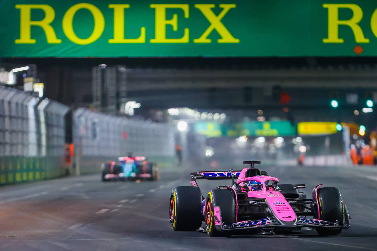 Formula 1 Alpine driver Esteban Ocon speeds down the circuit during the first open practice ahe ...