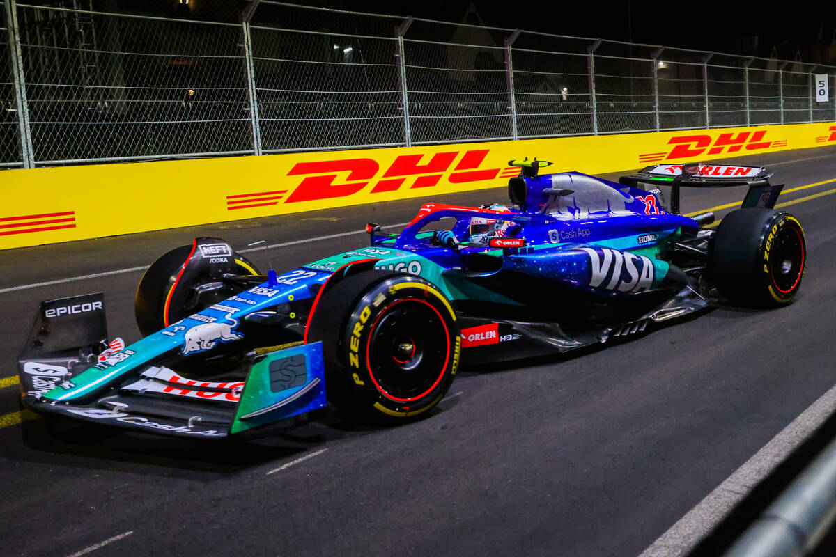 Formula 1 RB driver Yuki Tsunoda speeds down the circuit during the second practice session ahe ...