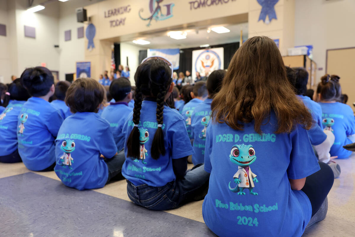 Gehring Academy of Science and Technology students attend an assembly on Friday, Nov. 22, 2024, ...