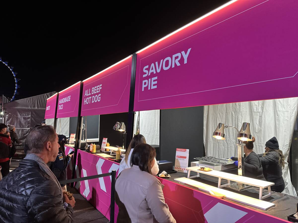 The food court is shown at T-Mobile Zone at Sphere during F1 Las Vegas Grand Prix on Thursday, ...