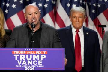 CEO of UFC Dana White speaks as speaksRepublican presidential nominee former President Donald T ...