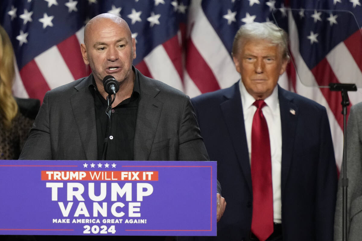 CEO of UFC Dana White speaks as speaksRepublican presidential nominee former President Donald T ...