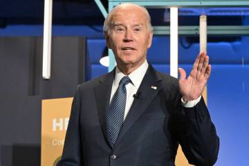 President Joe Biden speaks to reporters at the American Possibilities White House Demo Day at T ...