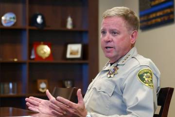 Clark County Sheriff Kevin McMahill speaks during an interview with the Review-Journal at Metro ...