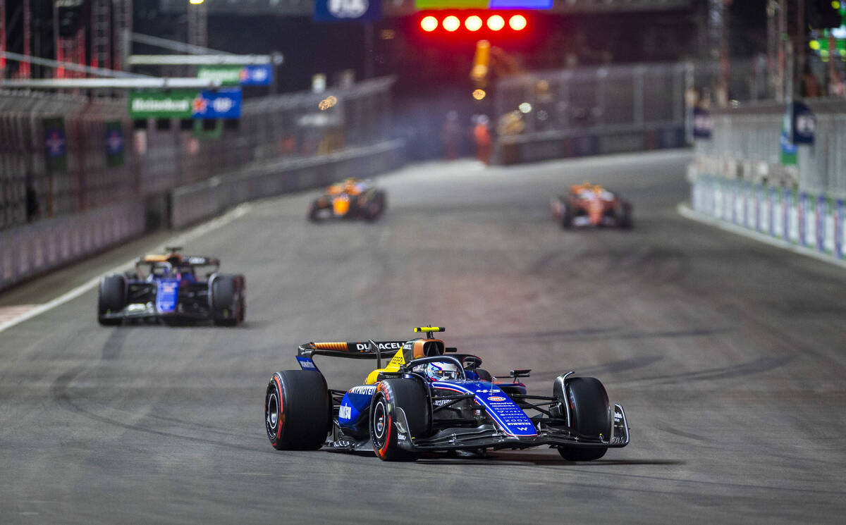 Williams driver Franco Colapinto turns corner one during the third practice round for the Formu ...