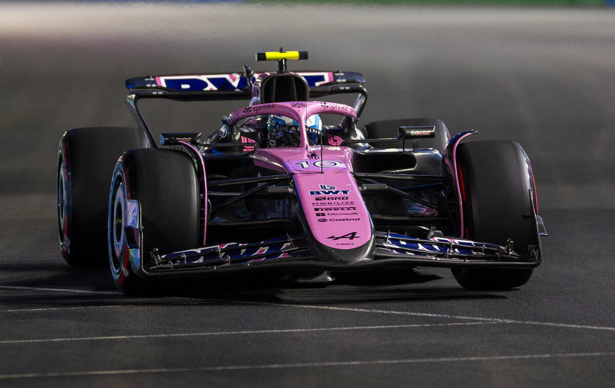 Alpine driver Pierre Gasly on his way to third place during the qualifying round for the Formul ...