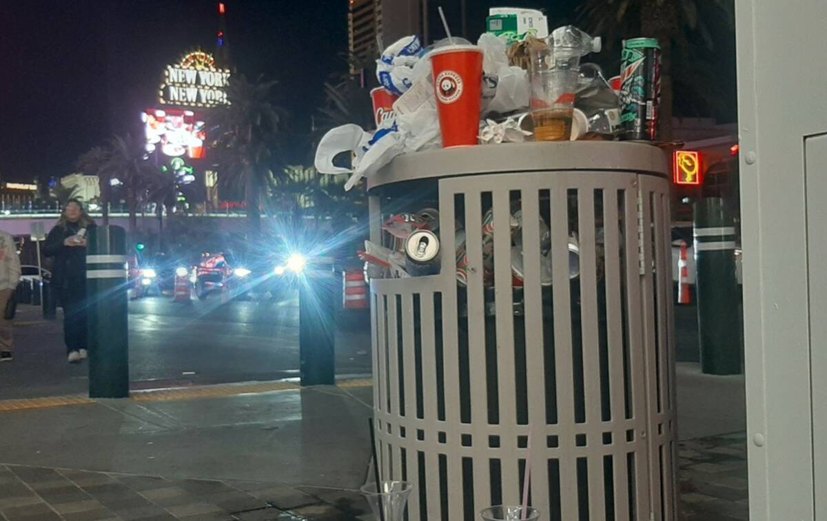 Noticeable trash piles are building up in certain areas where pedestrians have to walk along La ...