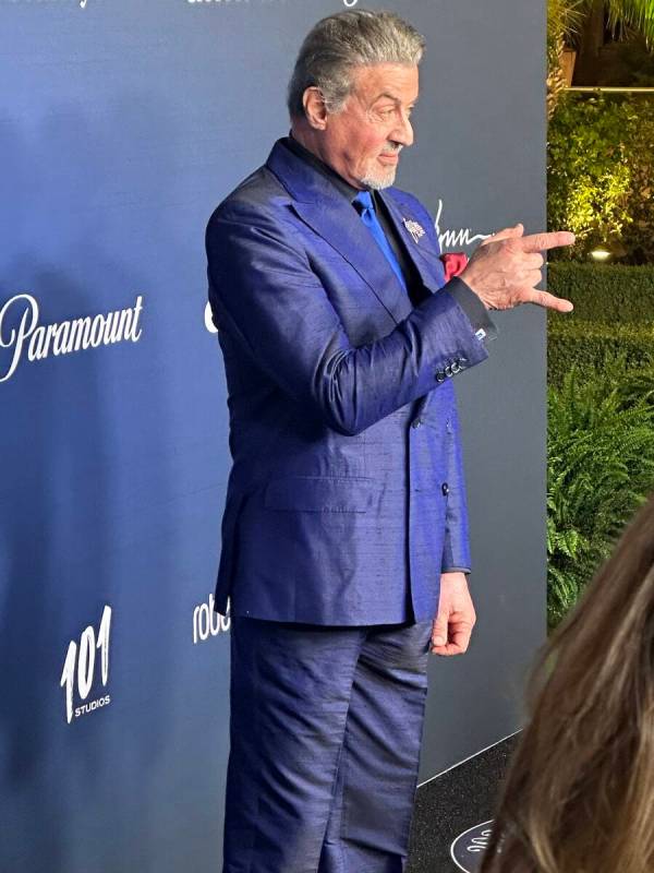 Sylvester Stallone is shown at the amfAR, The Foundation for AIDS gala at Pavilion at Wynn Las ...