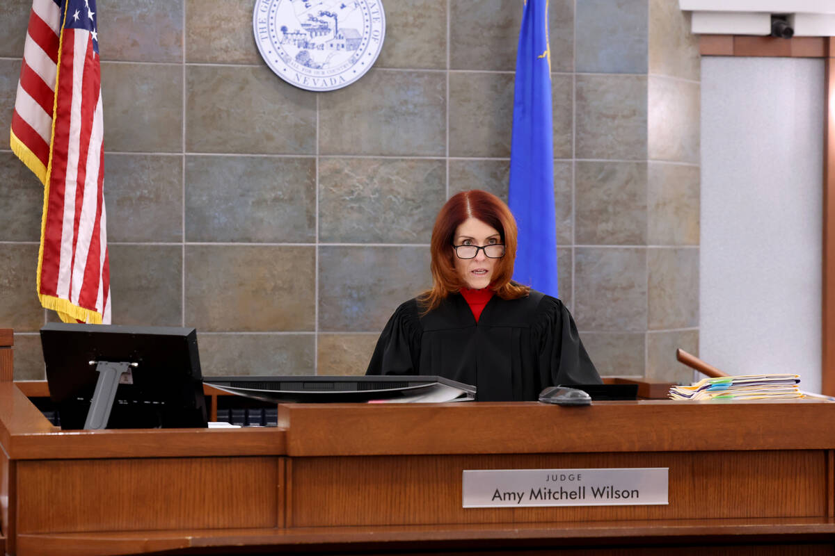 Justice of the Peace Amy Wilson presides in court at the Regional Justice Center in Las Vegas M ...