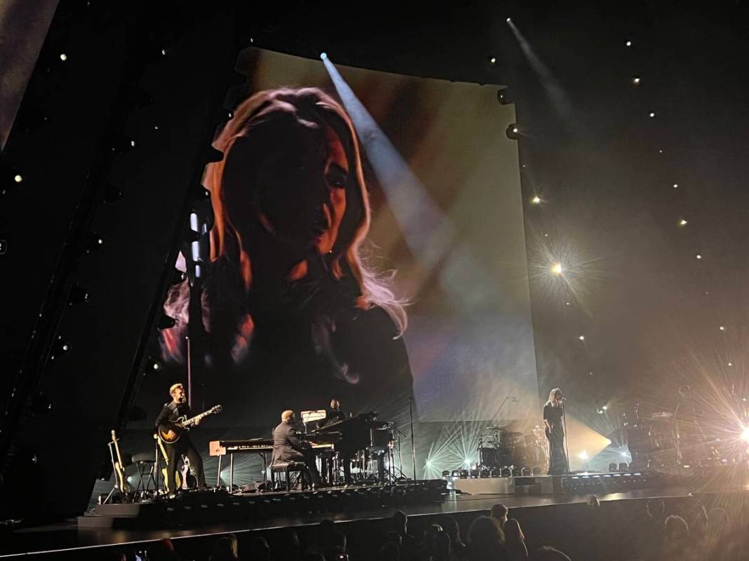 Adele is shown on opening night of "Weekends With Adele" at the Colosseum at Caesars Palace on ...