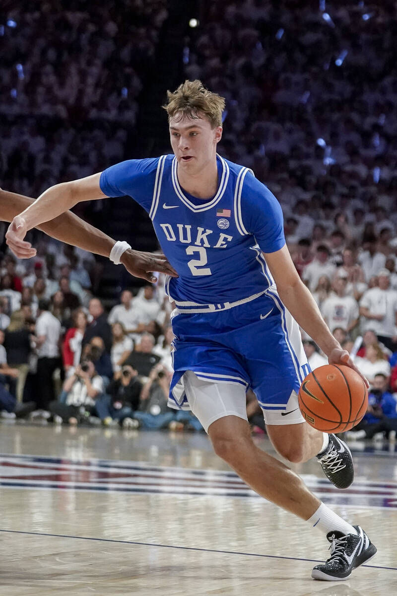 Duke Blue Devils guard Cooper Flagg (2) during the second half of an NCAA college basketball ga ...