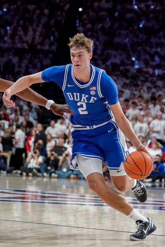 Duke Blue Devils guard Cooper Flagg (2) during the second half of an NCAA college basketball ga ...