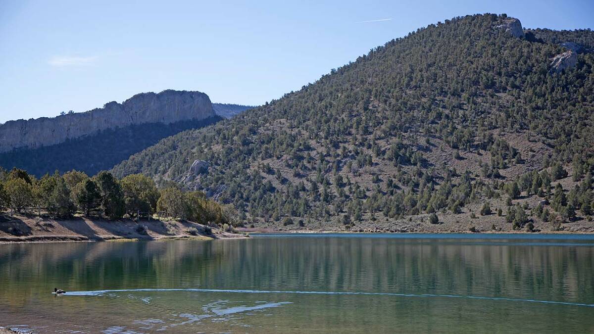 The once-full Cave Lake near Ely is seen in a file photo. (Nevada Division of Tourism)