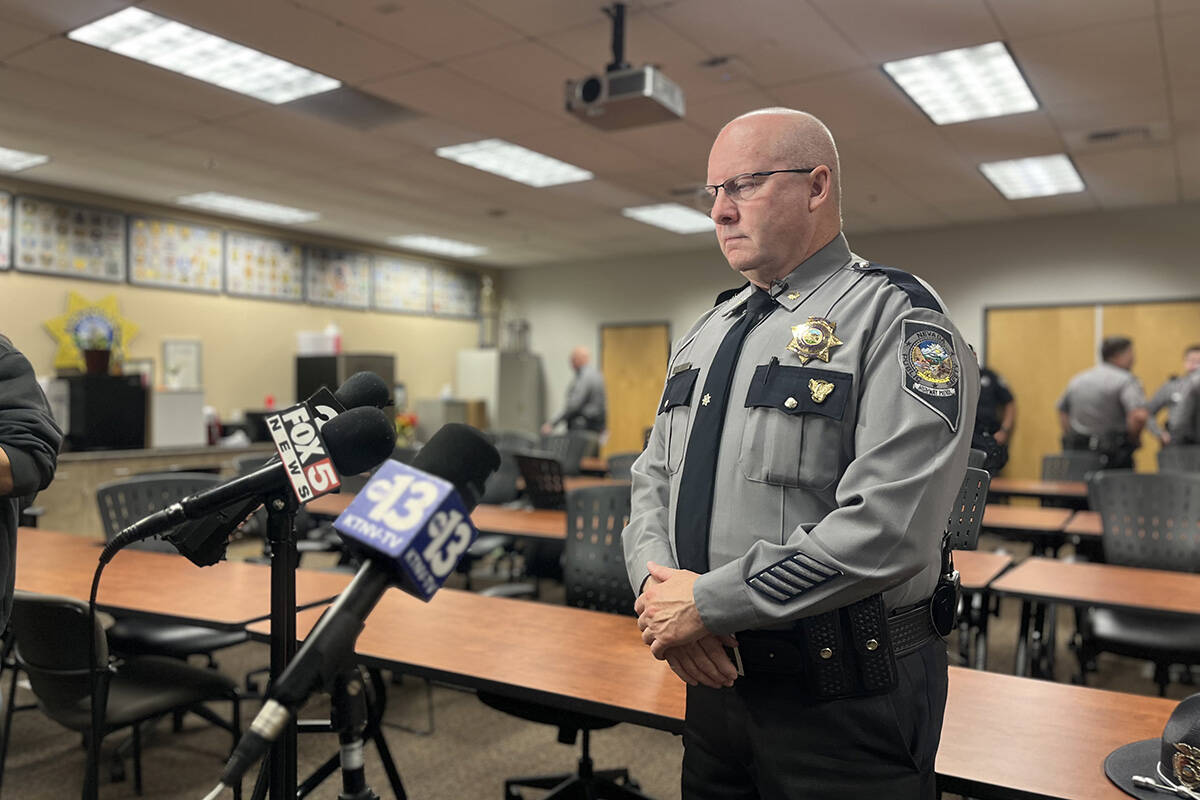 Kevin Honea, deputy chief of the Nevada Highway Patrol, addressed the media ahead of anti-DUI d ...