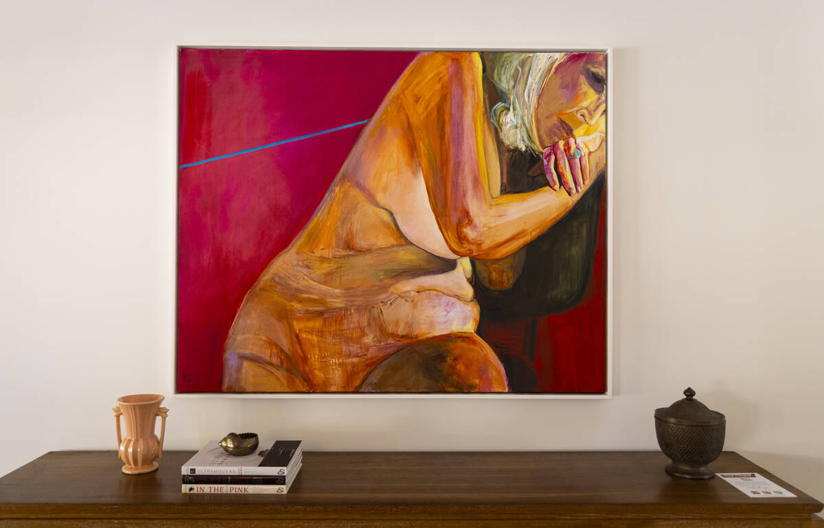 A painting by artist Joan Semmel is seen on display at the home of Ralph DeLuca, an art advisor ...