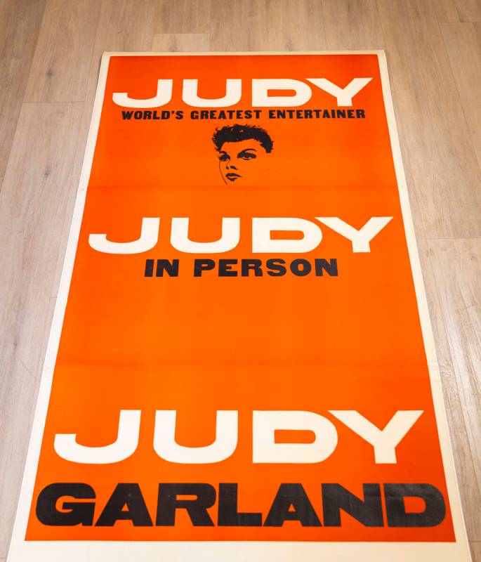 A vintage poster for Judy Garland’s concert at Carnegie Hall is seen at the home of Ralp ...