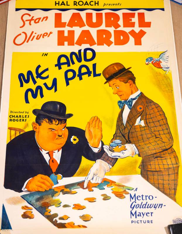 A vintage poster for Laurel & Hardy movie ”Me and My Pal” is seen at the home ...