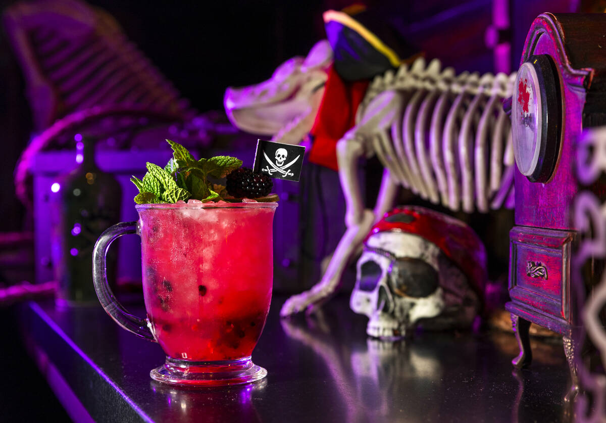 A nice and frosty Stray Dog Grog awaits drinking within the dog/pirate themed tiki bar Stray Pi ...