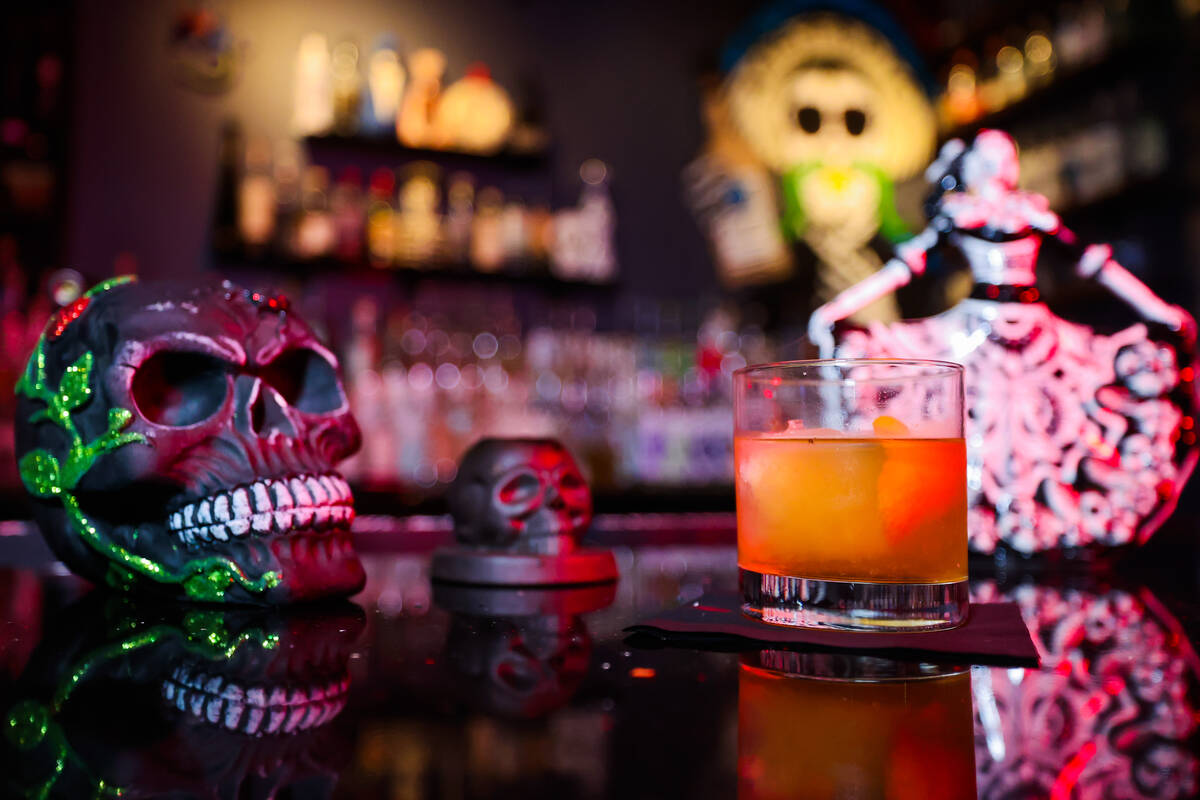 The Oaxaca Old Fashioned is seen at the Misterio Mezcal Bar on Friday, Oct. 25, 2024, in Las Ve ...