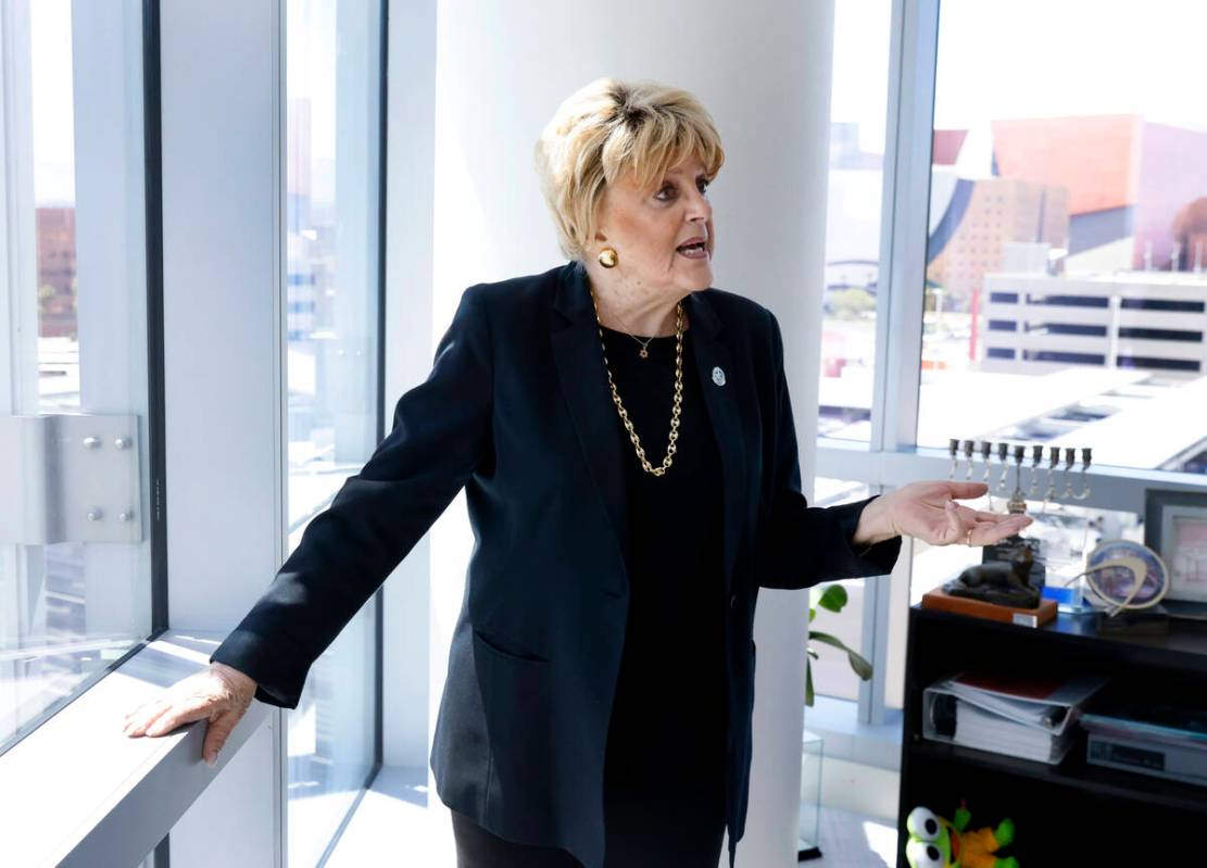 Mayor Carolyn Goodman speaks during an interview with the Review-Journal at her office, on Mond ...