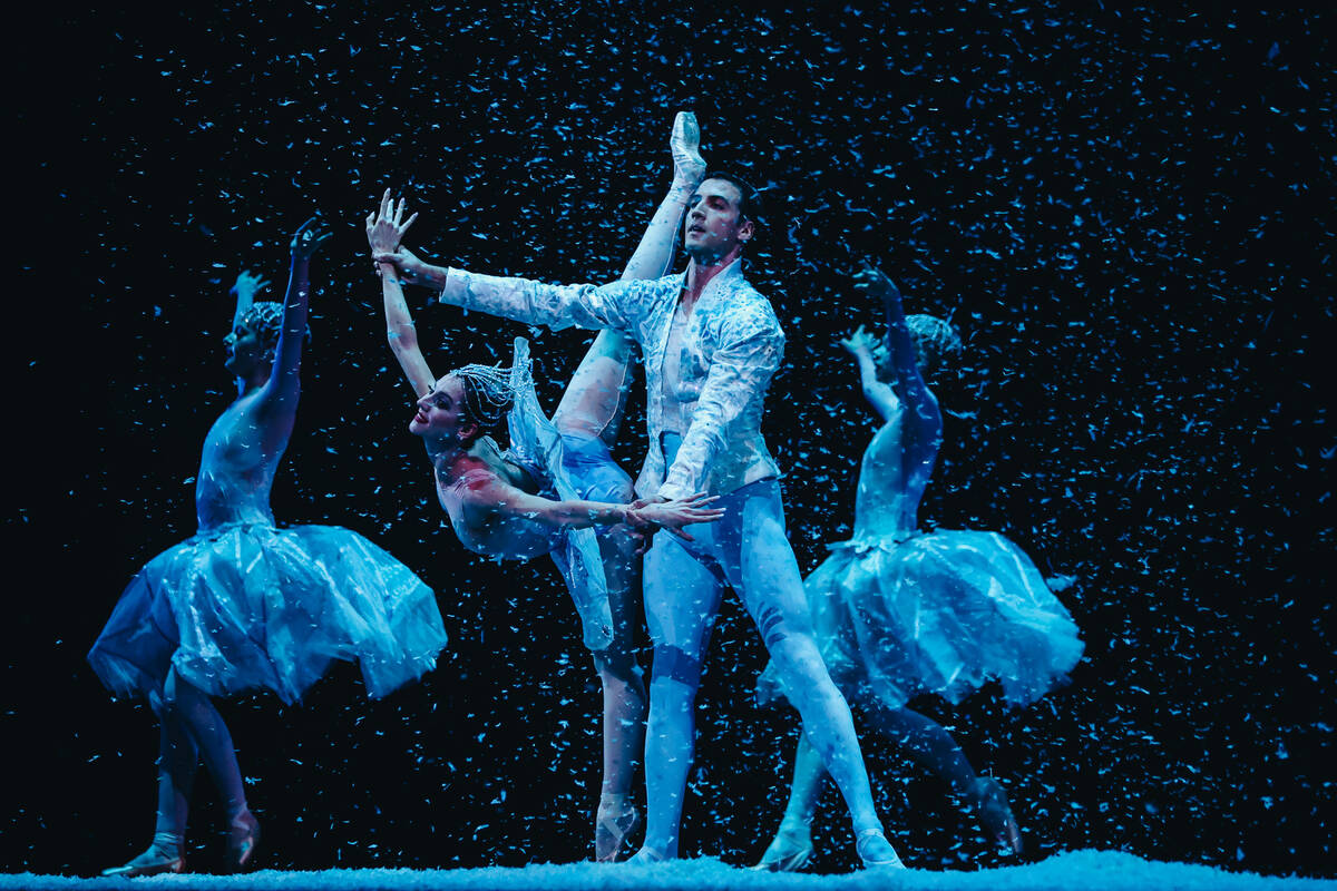 Nevada Ballet dancers Mirella Costa Neto, left, and Sergio Alvarez perform during a Nutcracker ...