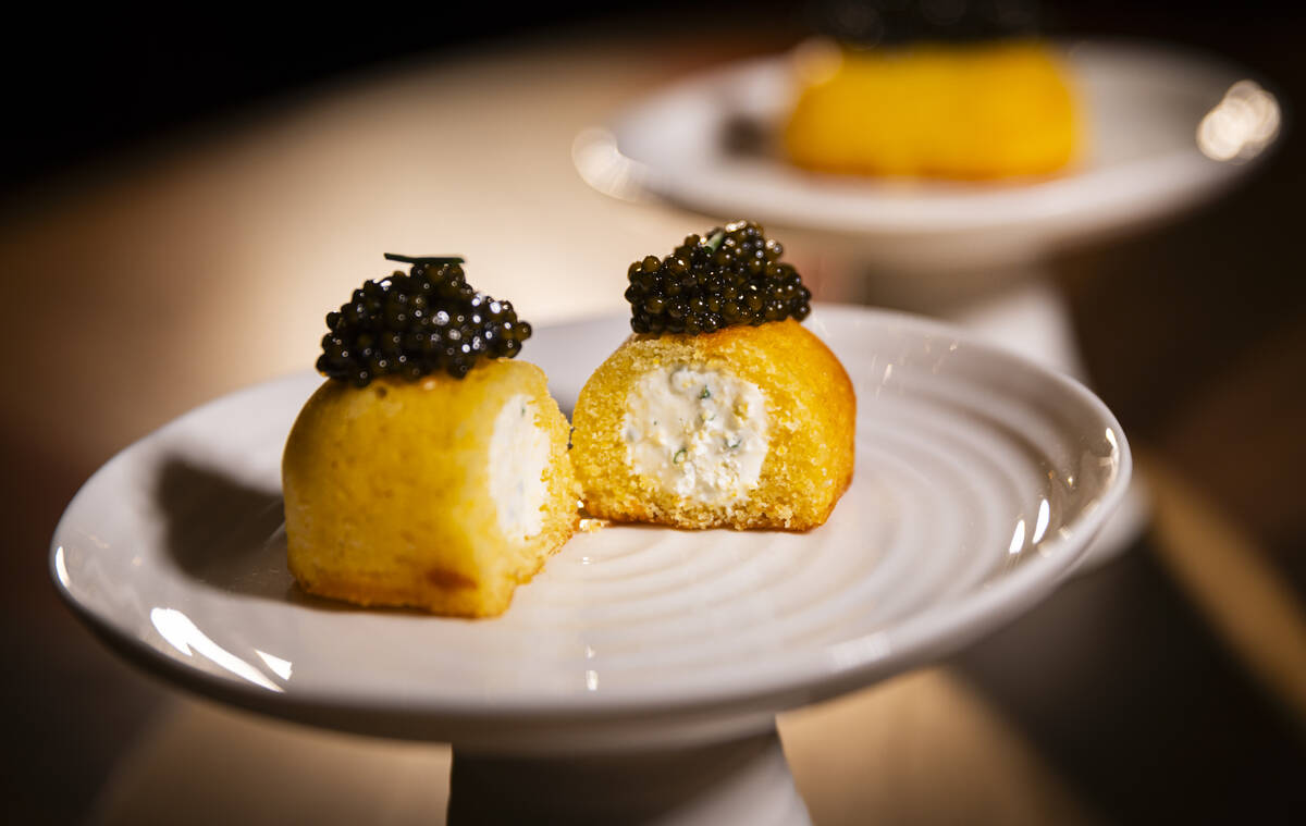 The Caviar Twinkie at Bourbon Steak at the Four Seasons on Monday, Dec. 9, 2024, in Las Vegas. ...