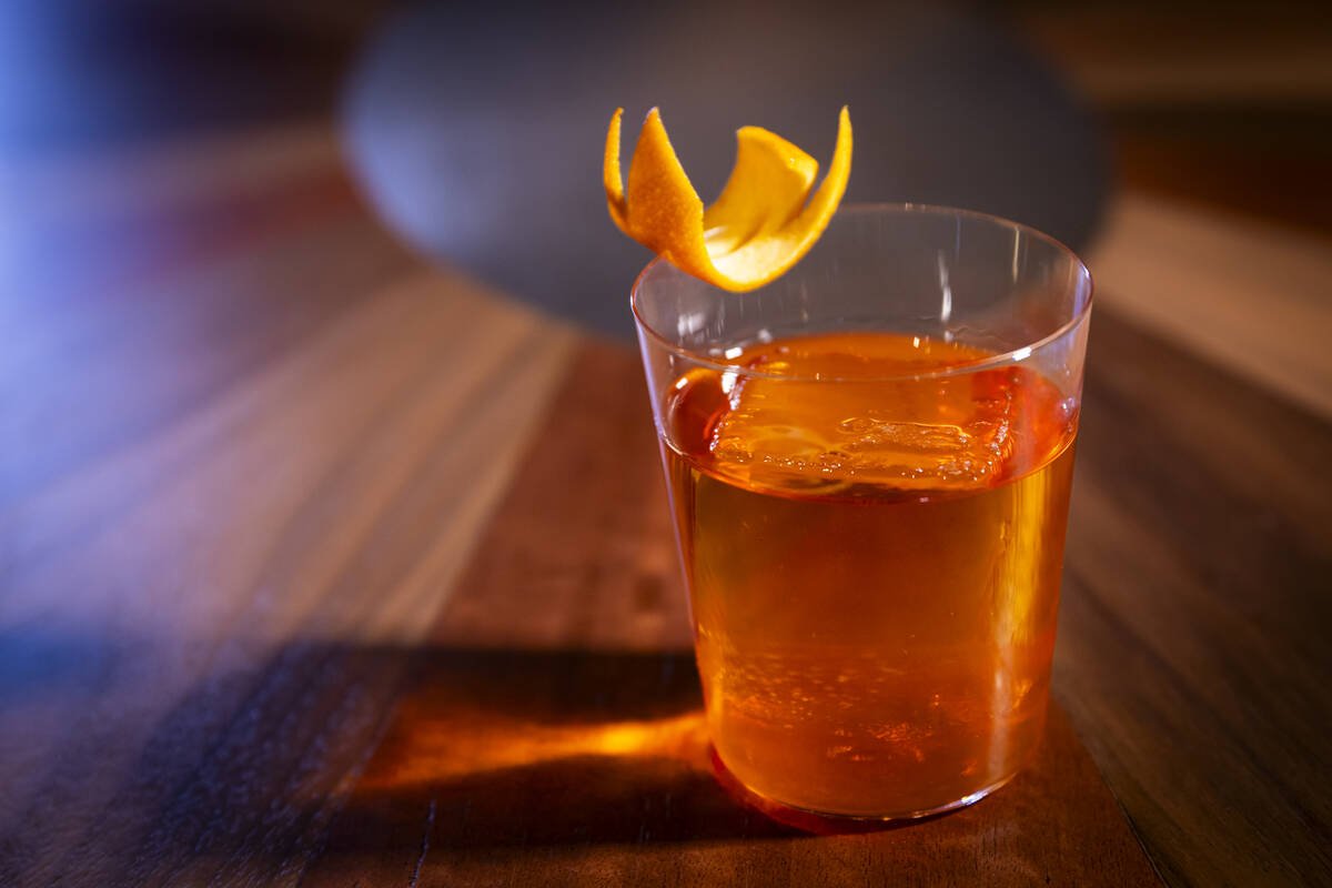 The single barrel old fashioned cocktail is seen at Bourbon Steak at the Four Seasons on Monday ...