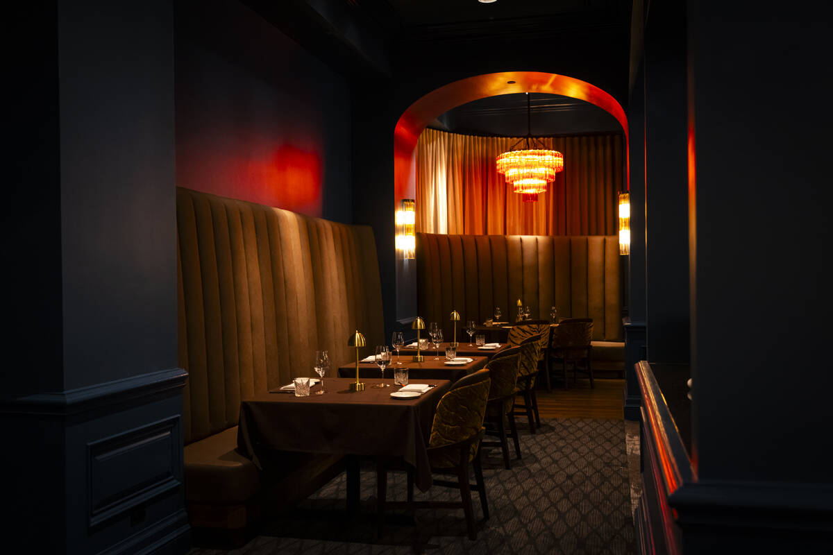 A dining area is seen at Bourbon Steak at the Four Seasons on Monday, Dec. 9, 2024, in Las Vega ...