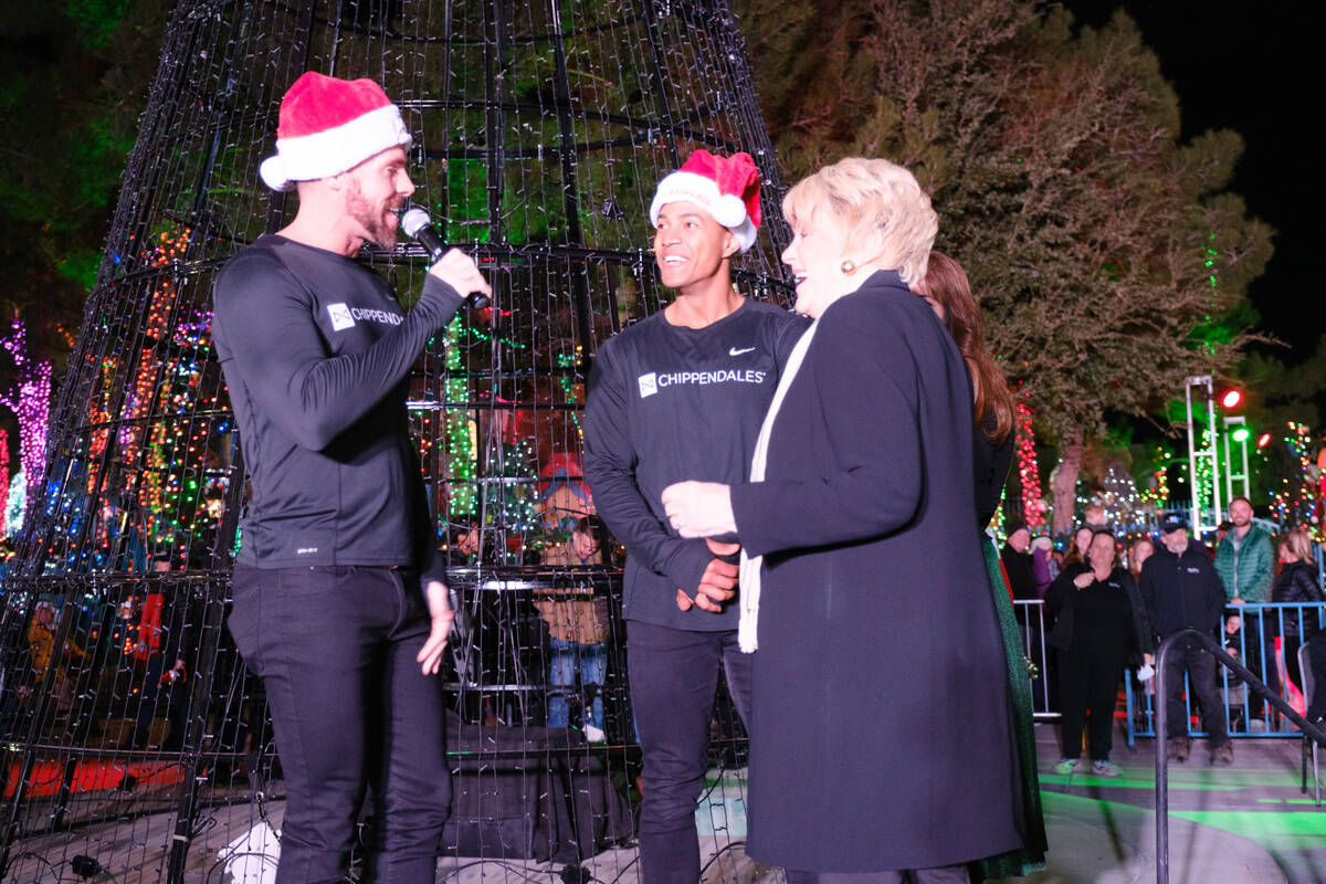 Las Vegas Mayor Carolyn Goodman, middle, is shown with Ryan Kelsey, left and Jayson Michael of ...