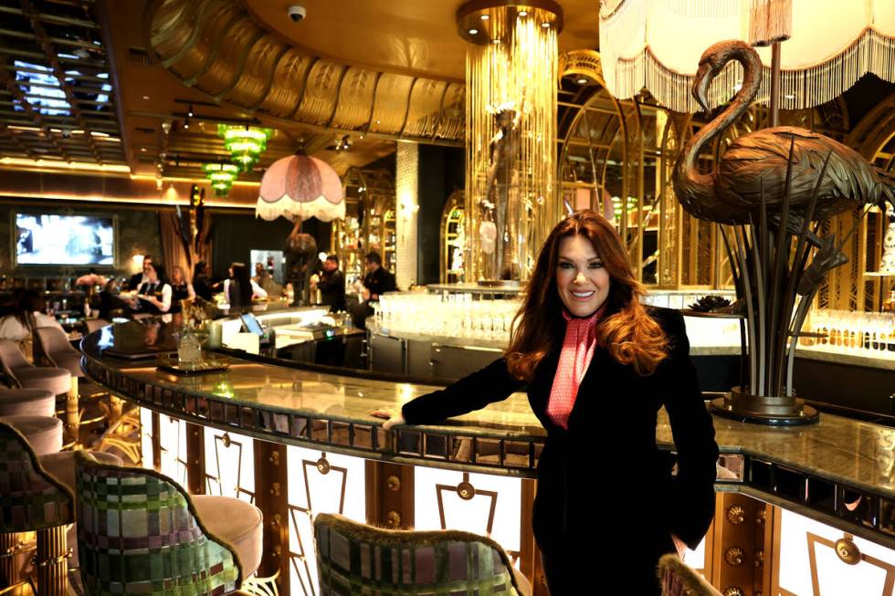 Reality TV star Lisa Vanderpump poses at her latest restaurant, Pinky’s by Vanderpump, at the ...