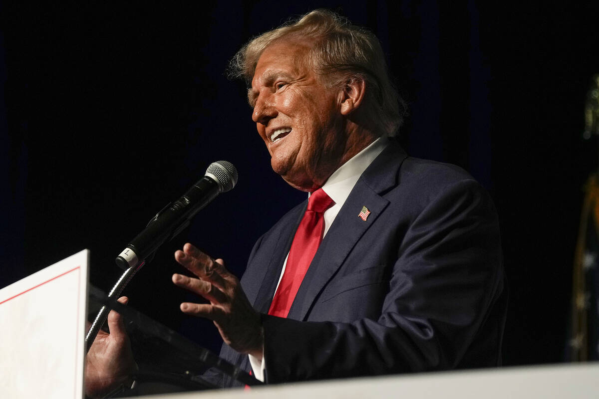 Donald Trump speaks at Palm Beach County Convention Center in West Palm Beach, Fla. (AP Photo/R ...