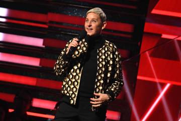 Comedian Ellen DeGeneres speaks during the 62nd Annual Grammy Awards on Jan. 26, 2020, in Los A ...