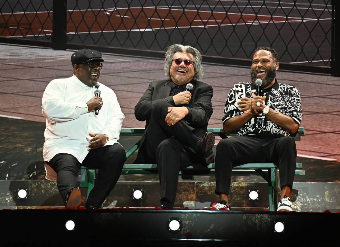 Cedric the Entertainer, George Lopez and Anthony Anderson are shown at the "Love & Laughter" op ...