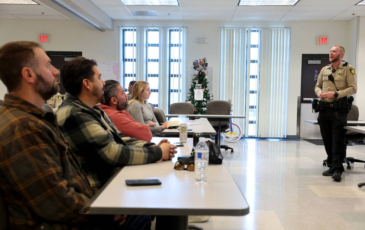 Las Vegas police officer and member of the department’s Hope and Outreach Team Baron By ...