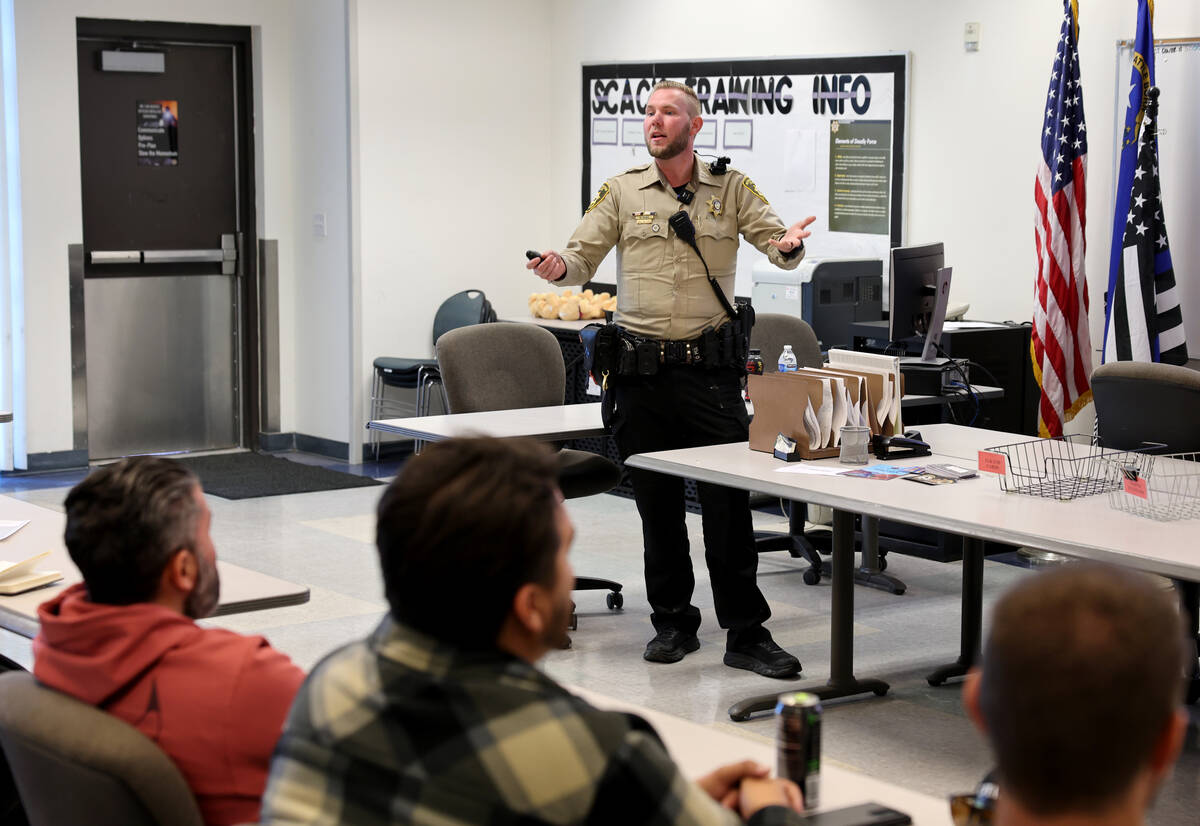 Las Vegas police officer and member of the department’s Hope and Outreach Team Baron By ...