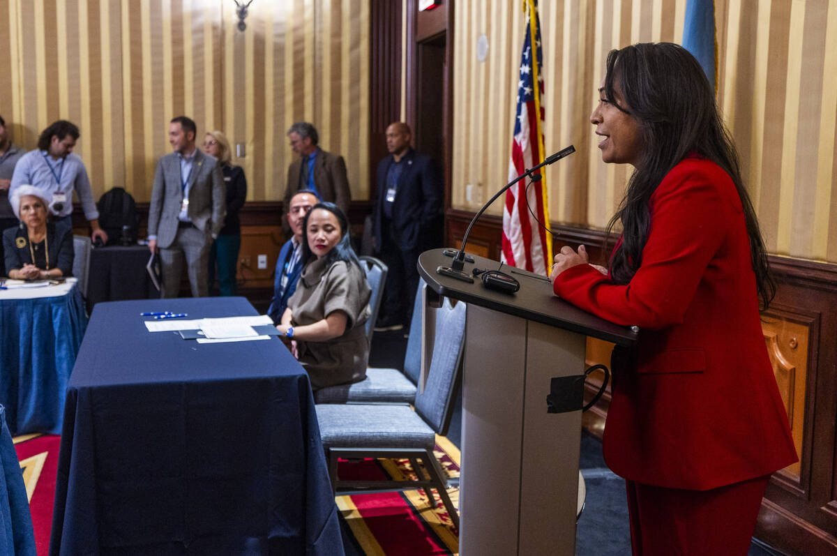 KeAloha Douma of the White Mountain Apache tribe speaks as the Bureau of Reclamation hosts a ce ...