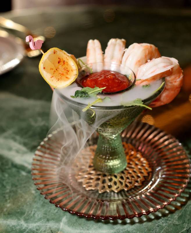 Pinky’s shrimp cocktail is shown at Pinky’s by Vanderpump, the latest restaurant by reality ...