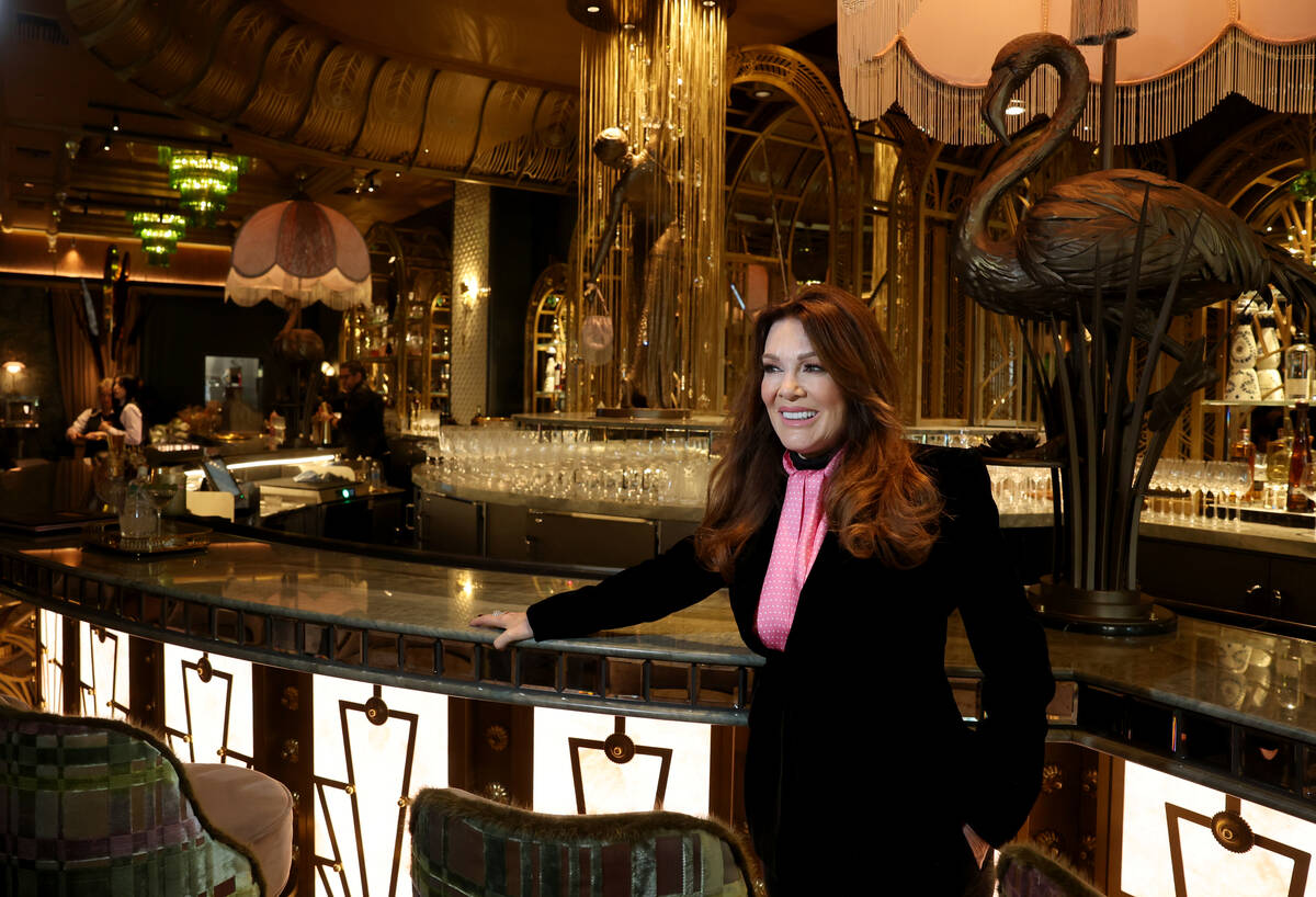 Reality TV star Lisa Vanderpump poses at her latest restaurant, Pinky’s by Vanderpump, a ...