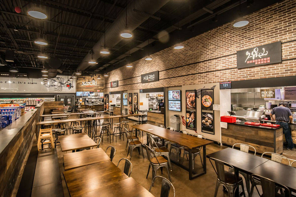 A look inside of a built-out H Mart grocery store. (H Mart)