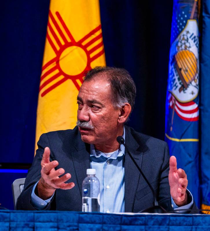 Estevan Lopez of New Mexico speaks during the Upper Basin Principals Panel in the CRWUA annual ...