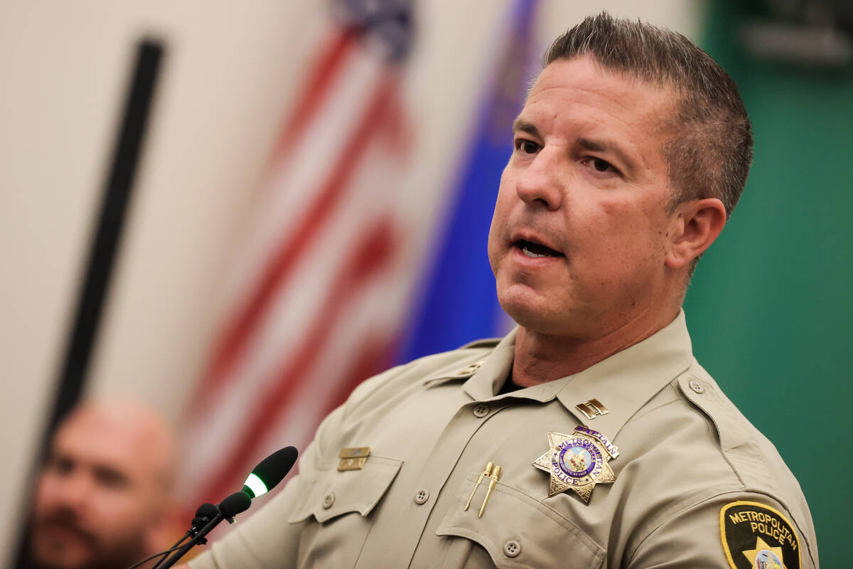 Metropolitan Police Department Captain Jeff Clark speaks during a community meeting on unsafe d ...