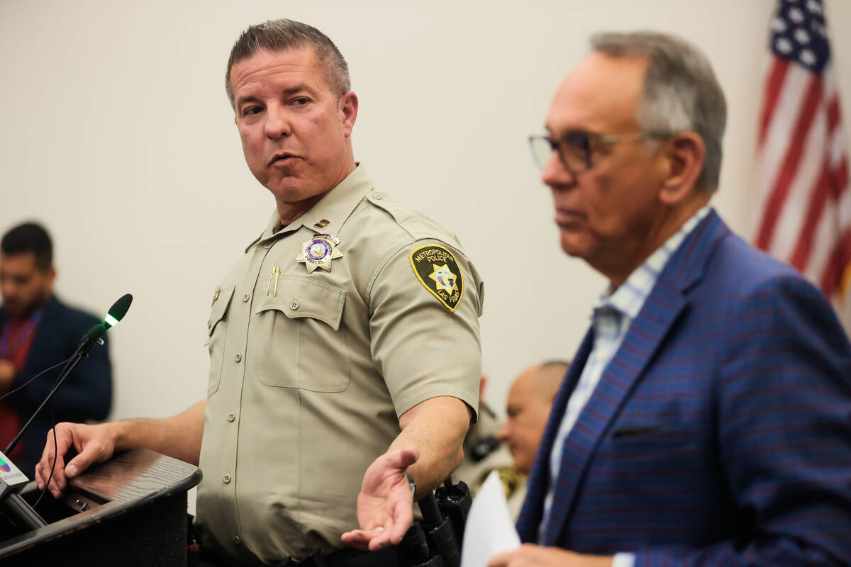 Metropolitan Police Department Captain Jeff Clark speaks during a community meeting on unsafe d ...