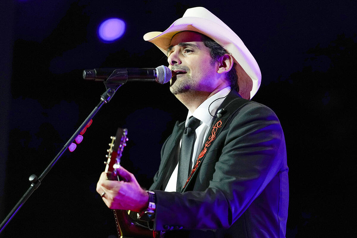 County music performer Brad Paisley sings at the White House, Thursday, May 23, 2024, in Washin ...