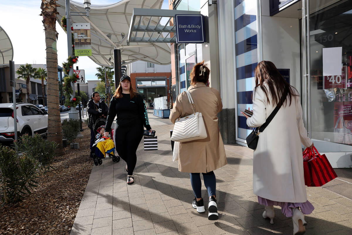 People shop at Downtown Summerlin in Las Vegas on Black Friday, Nov. 29, 2024. (K.M. Cannon/Las ...