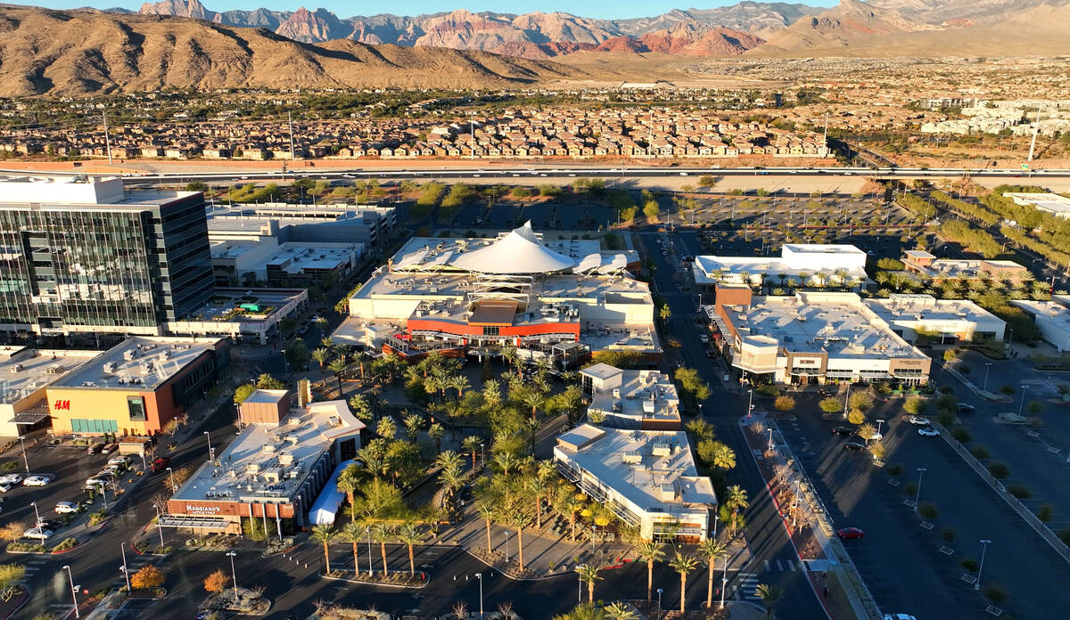 An aerial view of Downtown Summerlin on Tuesday, Dec. 10, 2024, in Las Vegas. (Bizuayehu Tesfay ...