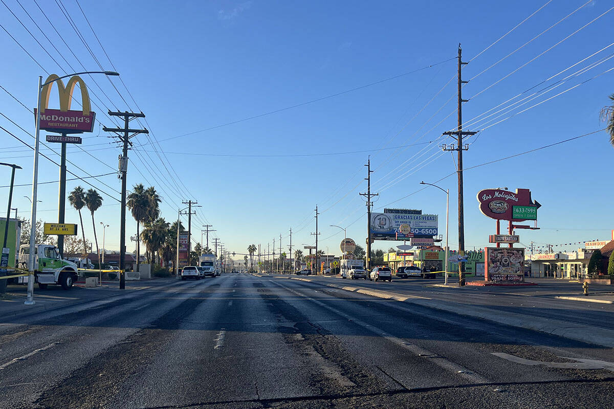 Police investigate an officer-involved shooting Thursday, Dec. 5, 2024, in the area of East Owe ...