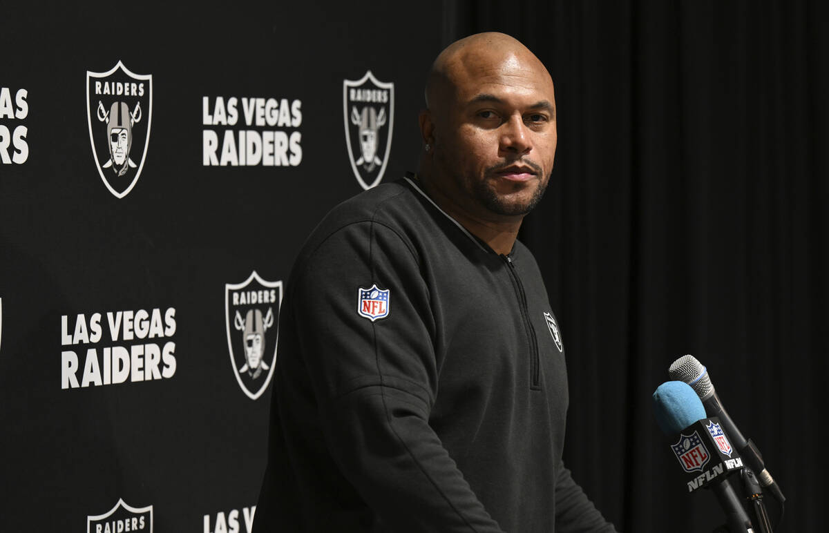 Las Vegas Raiders head coach Antonio Pierce after an NFL football game against the Tampa Bay Bu ...