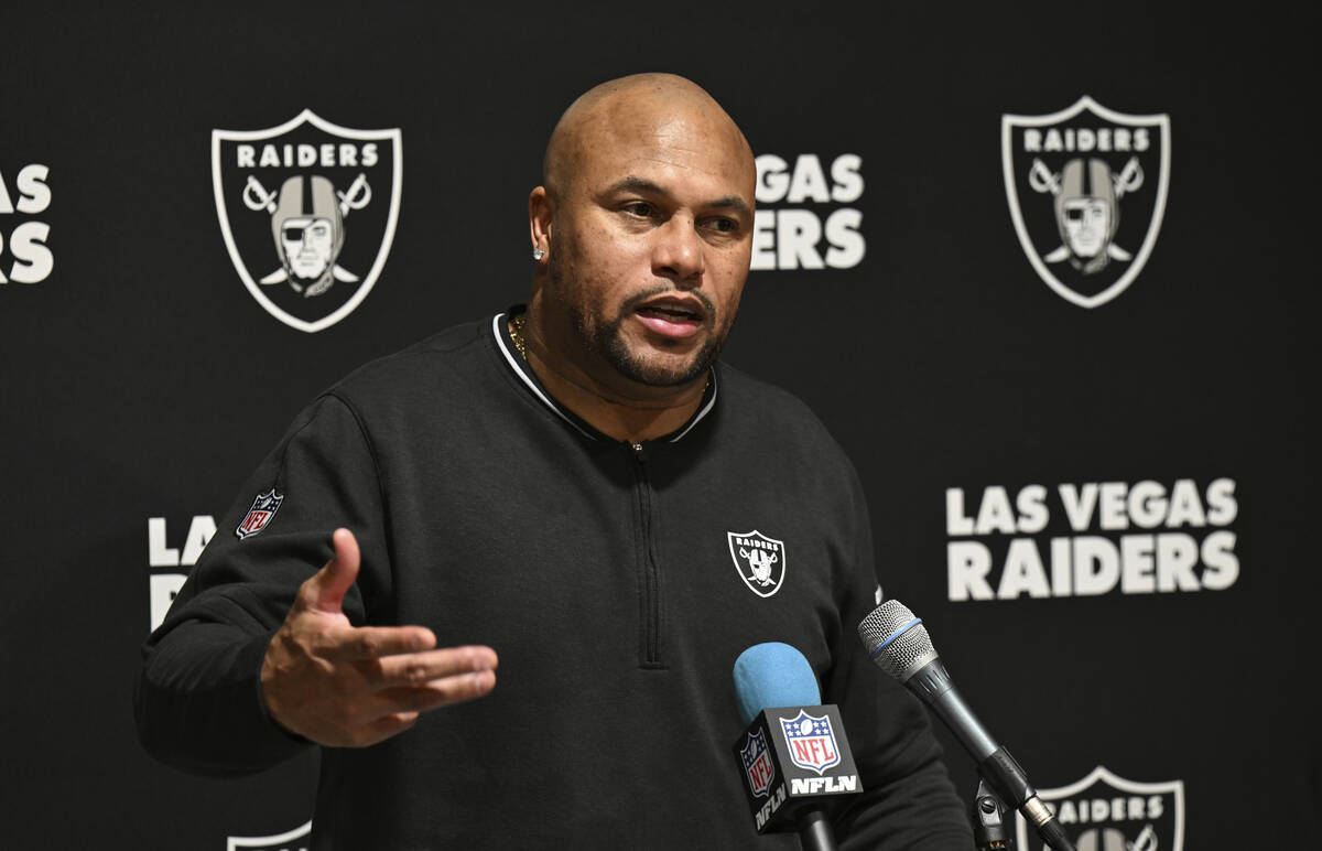 Las Vegas Raiders head coach Antonio Pierce after an NFL football game against the Tampa Bay Bu ...